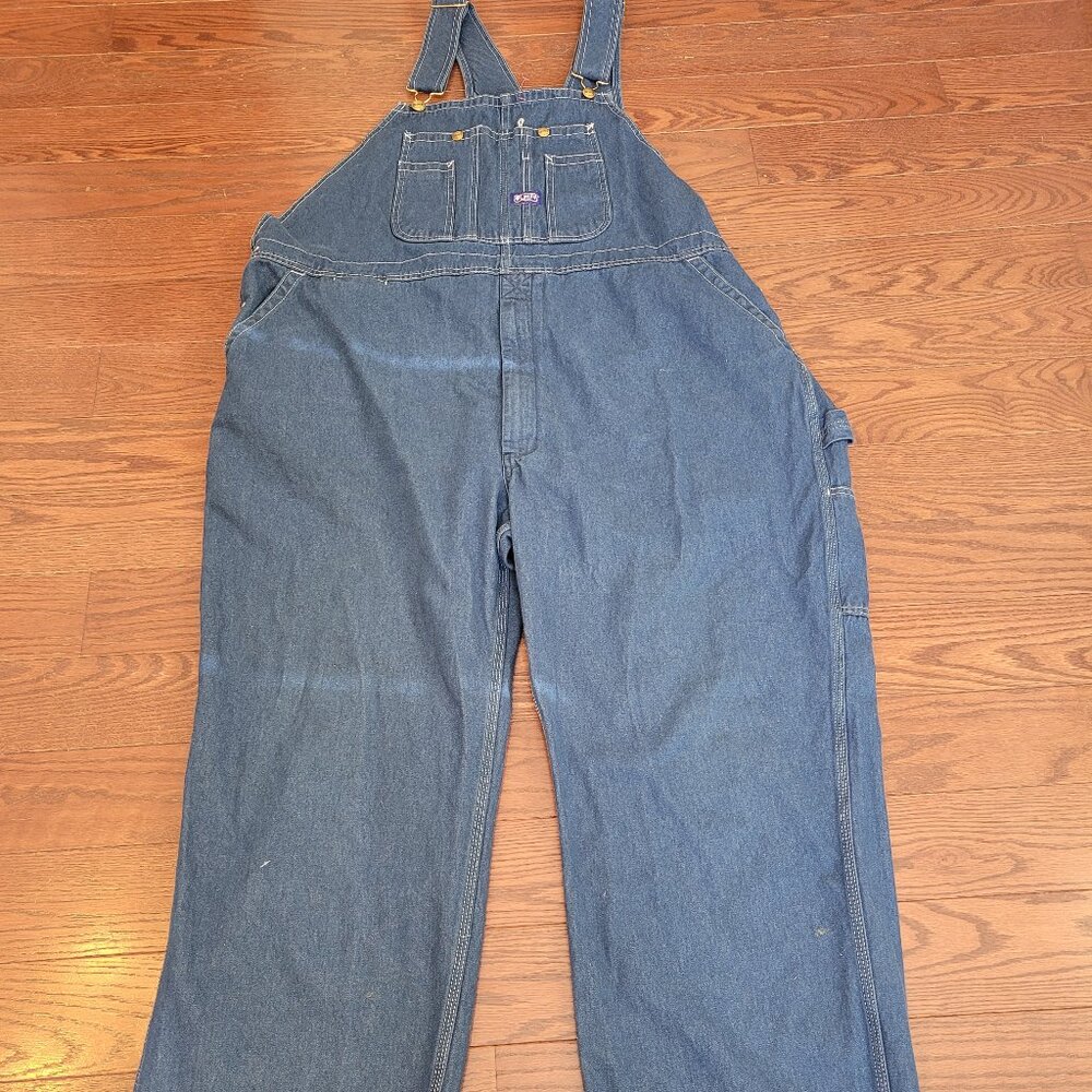 Big Smith Men Bib Overalls 50x30 Blue Denim Carpenter Unitality Workwear Farmer